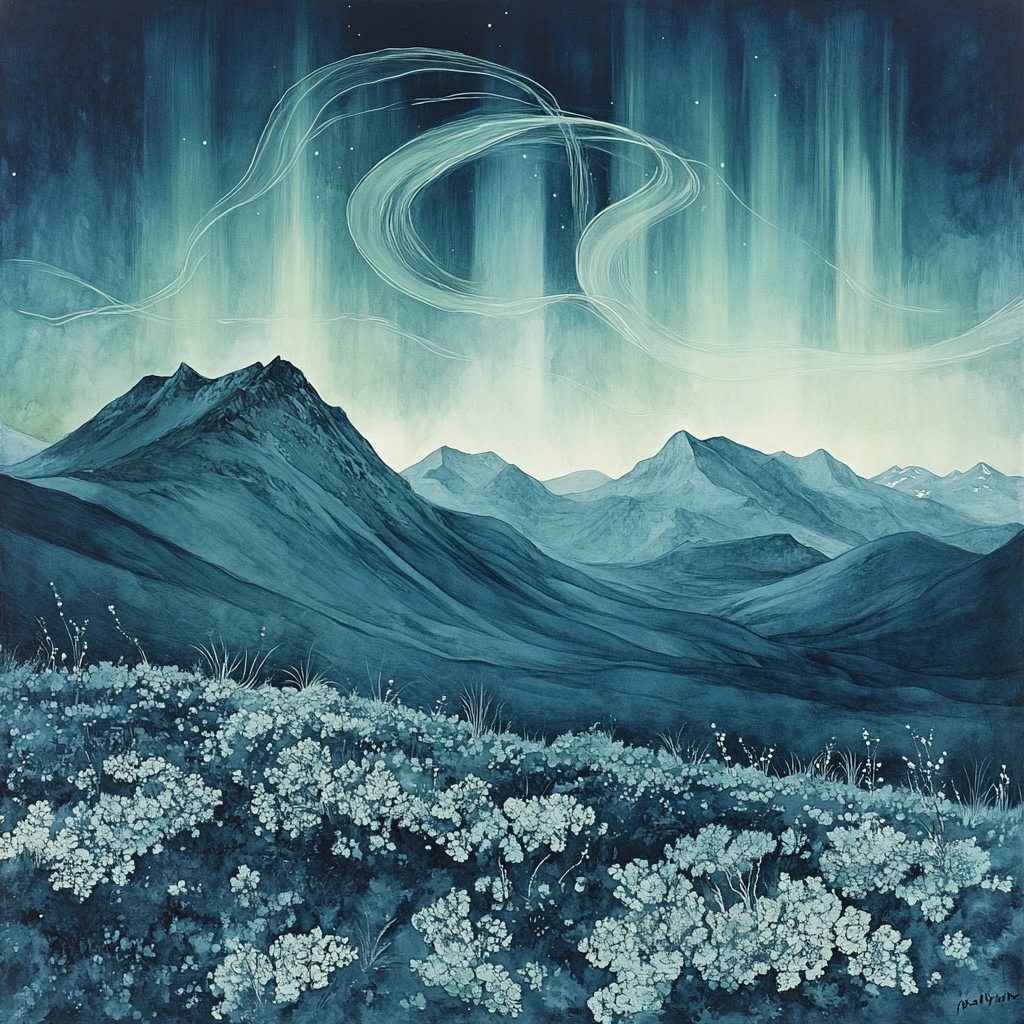 Leonardo Da Vinci Inspired Alpine Aurora Study Paint by numbers art