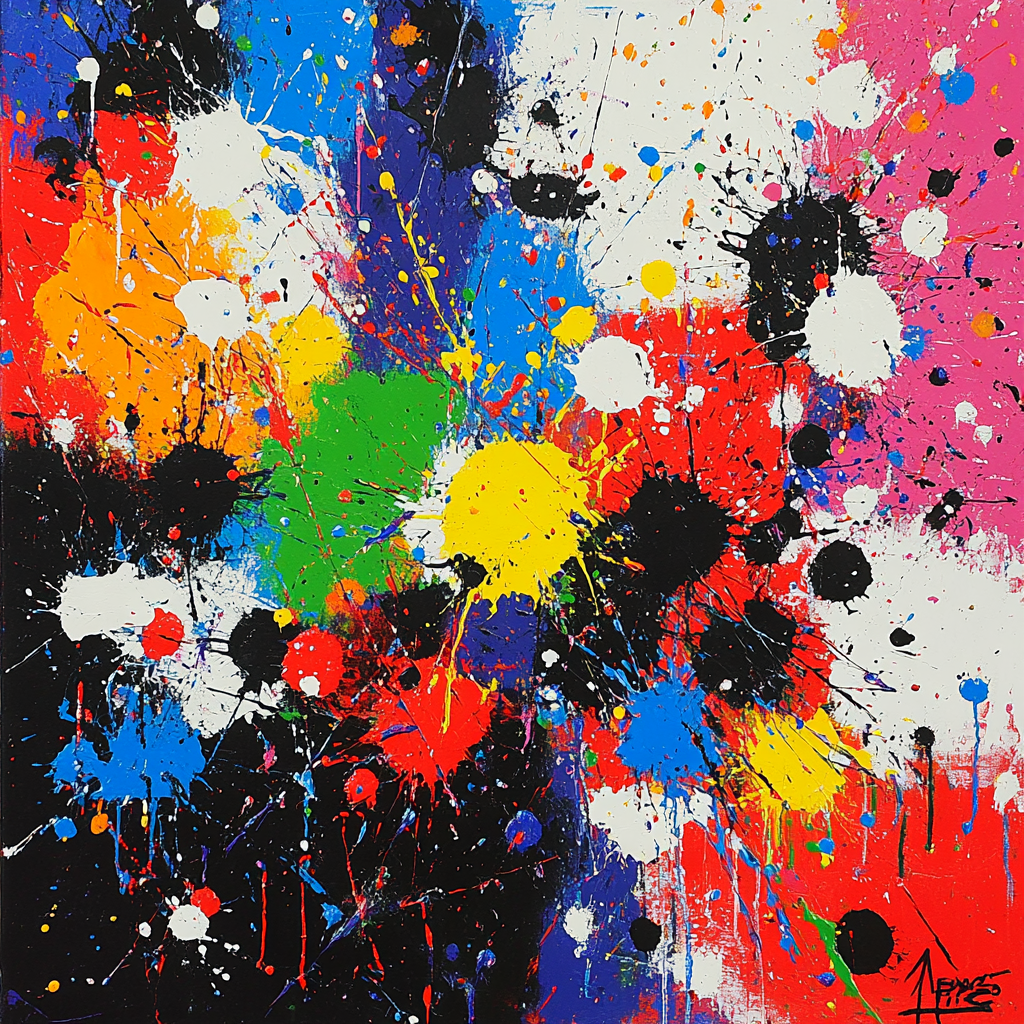 Pollock Inspired Abstract Energy DIY paint by numbers