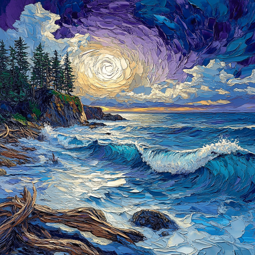 Emily Carr Inspired Coastal Thunderscape Number painting