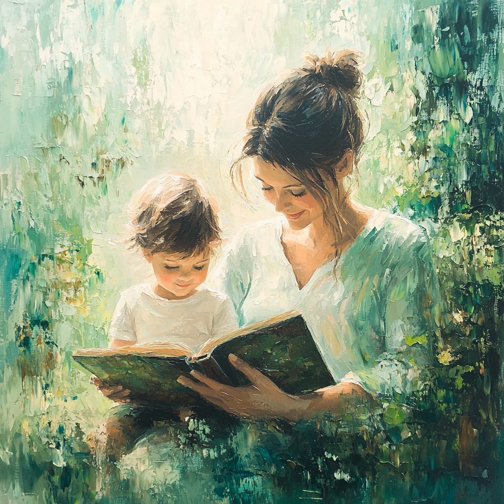 Mother And Child In Harmony Number Painting