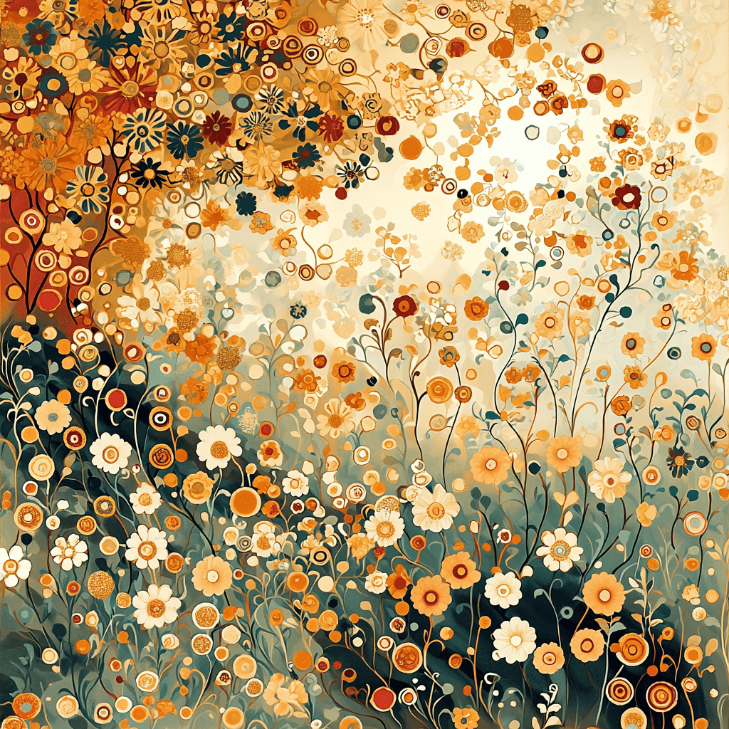 Gustav Klimt Inspired Luminous Garden Harmony Paint By Color