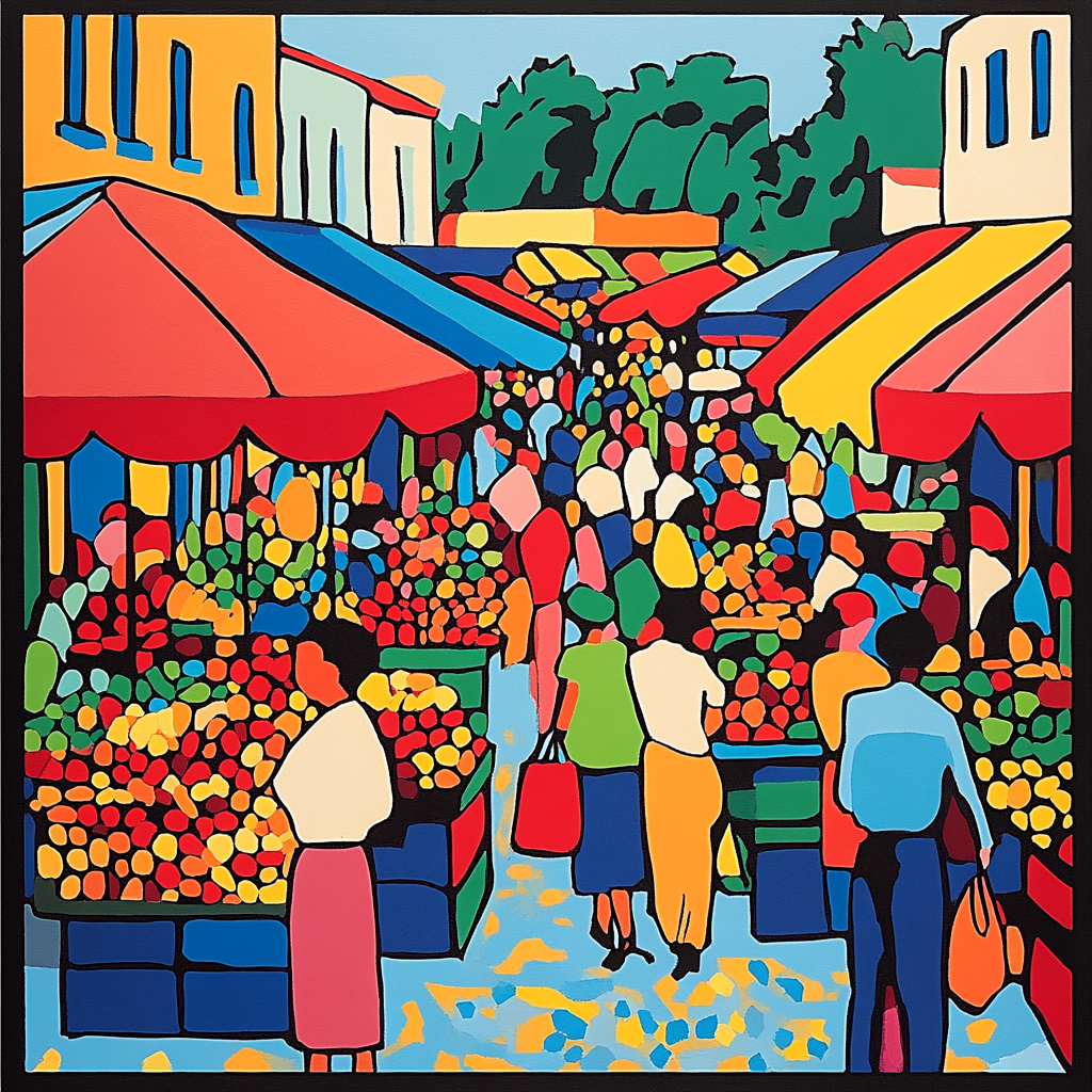 Henri Matisse Inspired Festive Market Scene DIY paint by numbers