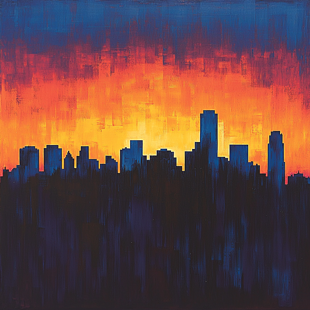 Edward Hopper Inspired City Skyline Silhouette Paint By Number