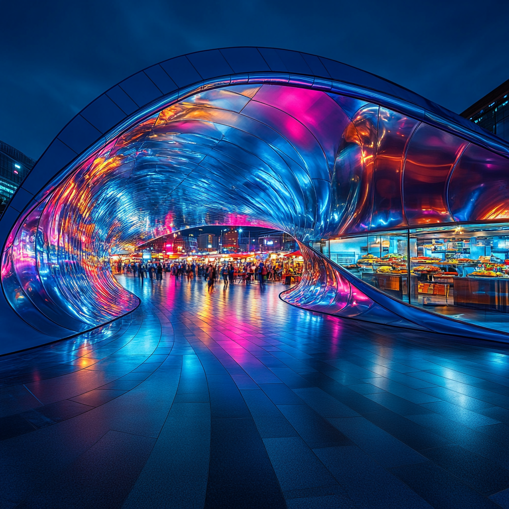 Dongdaemun Design Plaza Night Seoul South Korea Number painting