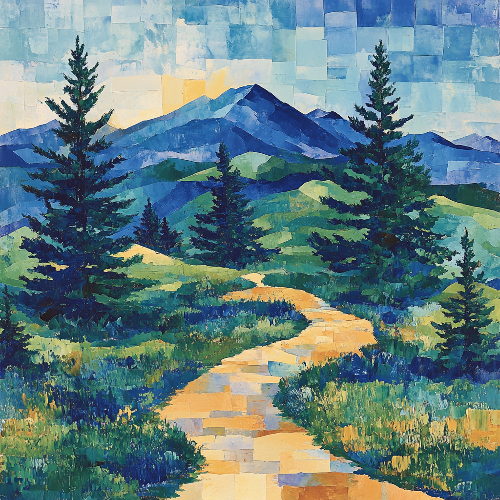 Paul Cézanne Inspired Mountain Landscape Numbered painting kits