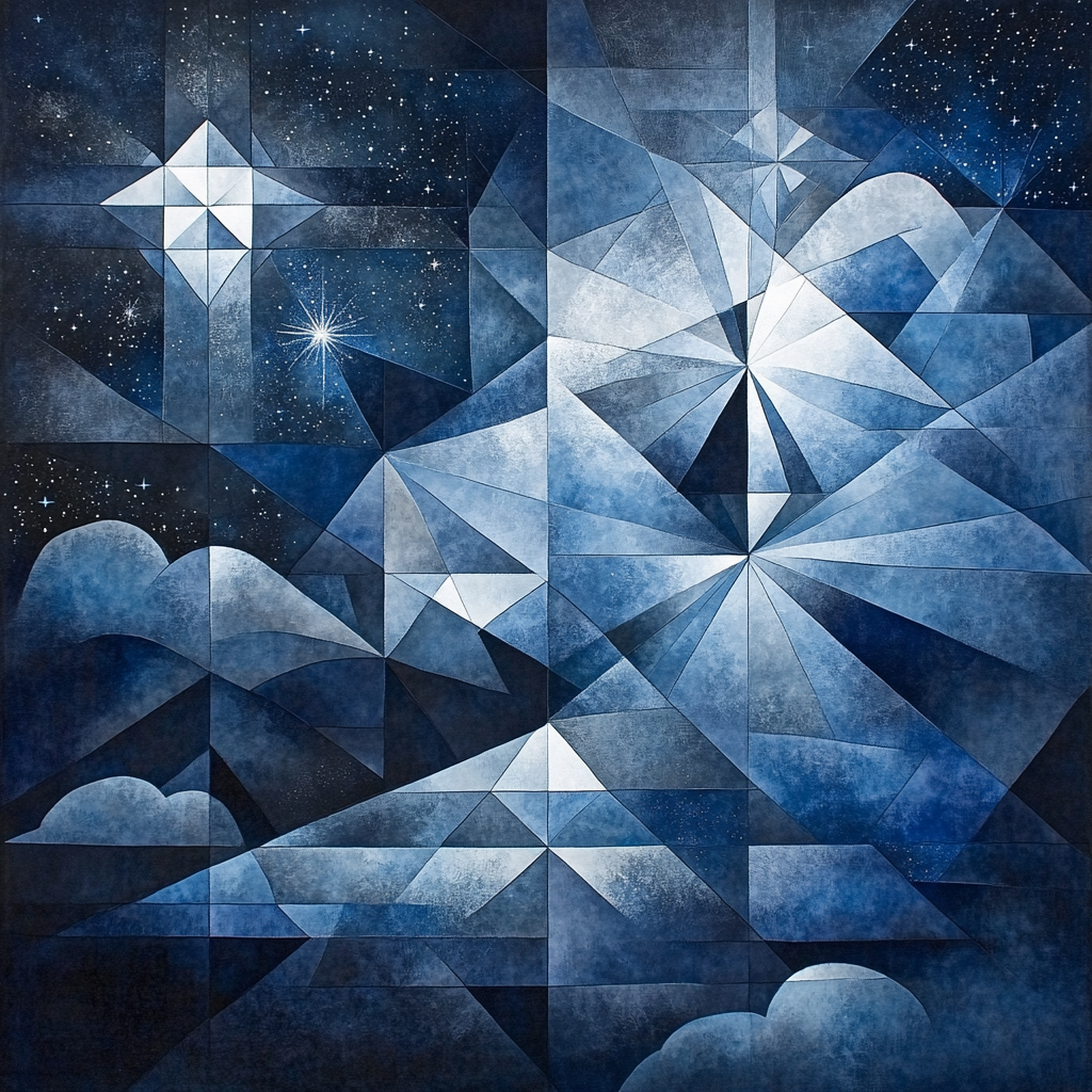 Pablo Picasso Inspired Geometric Nocturnal Sky Abstraction Paint by numbers kits