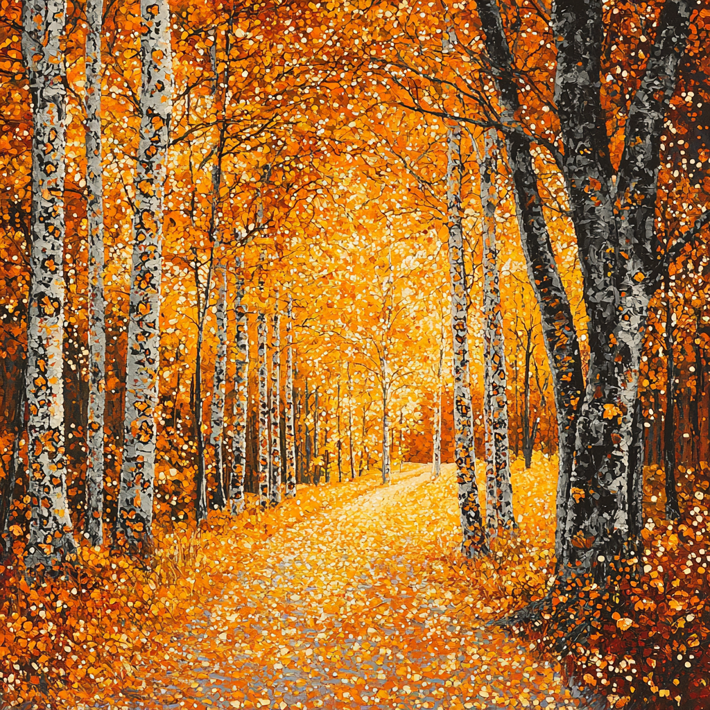 Gustav Klimt Inspired Charming Autumn Woods Number Painting