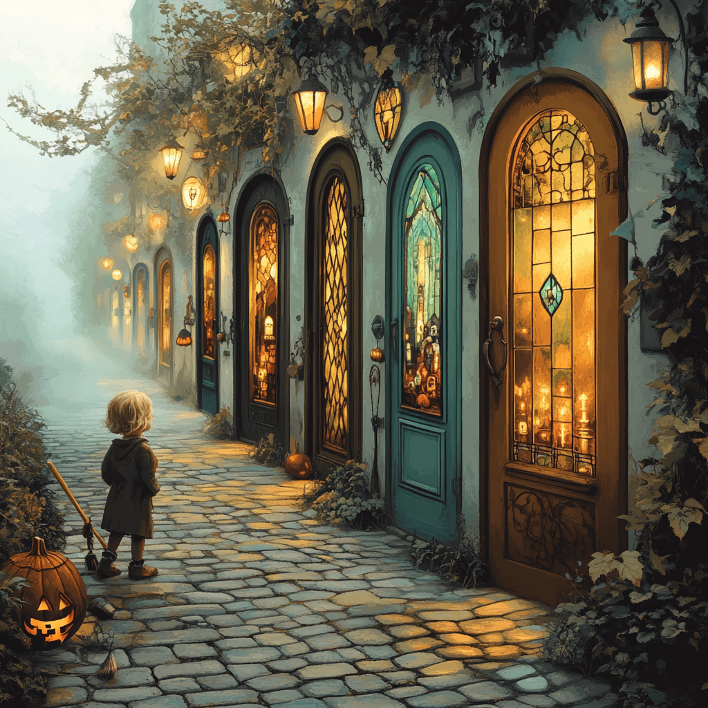 Laneway Of Mismatched Doors Paint by numbers art