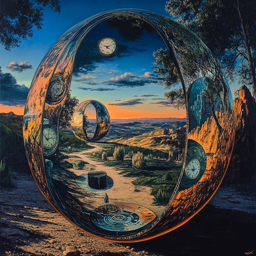 Dali Inspired Surreal Reflection paint by numbers