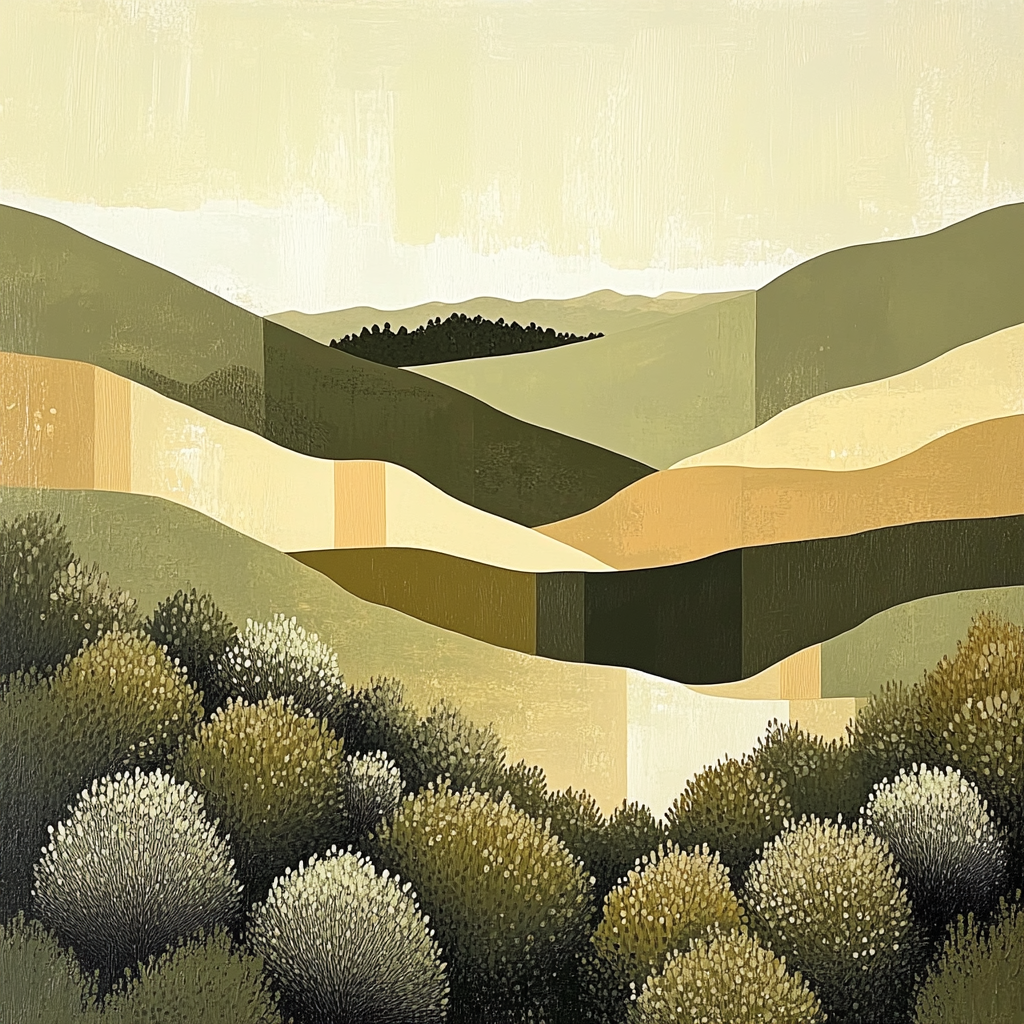 Paul Cézanne Inspired Geometric Valley Study Number painting