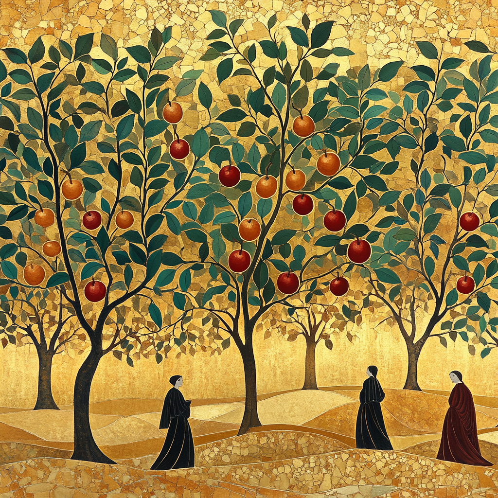 Gustav Klimt Inspired Golden Orchard Painting by numbers kit