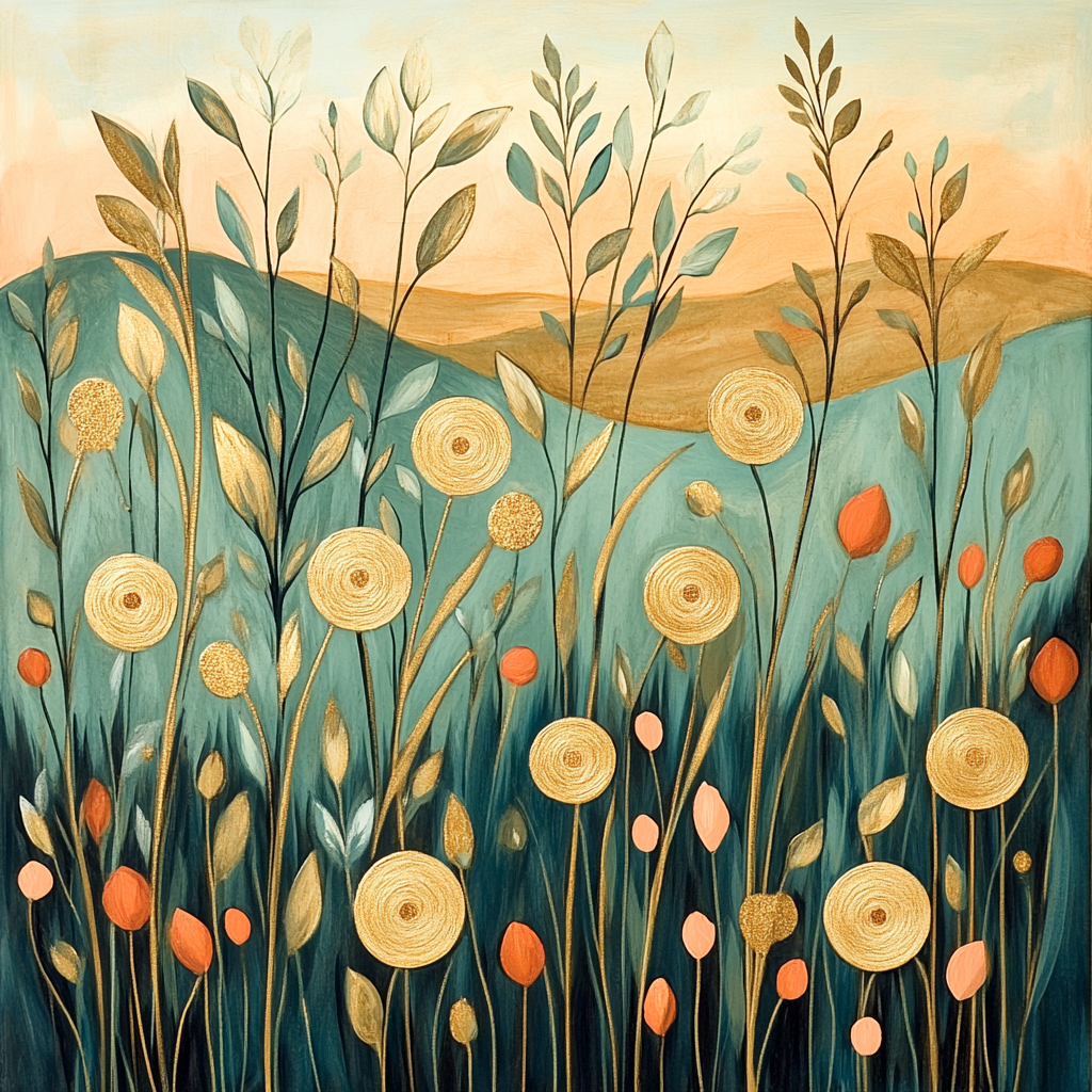 Gustav Klimt Inspired Whispering Meadow DIY paint by numbers