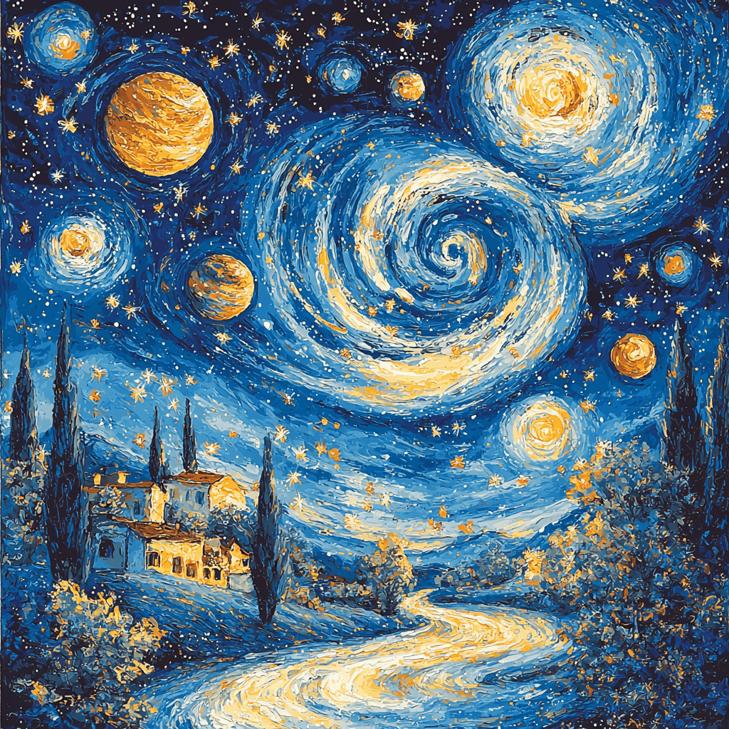 Vincent Van Gogh Inspired Celestial Navigation Numbered Painting Kits