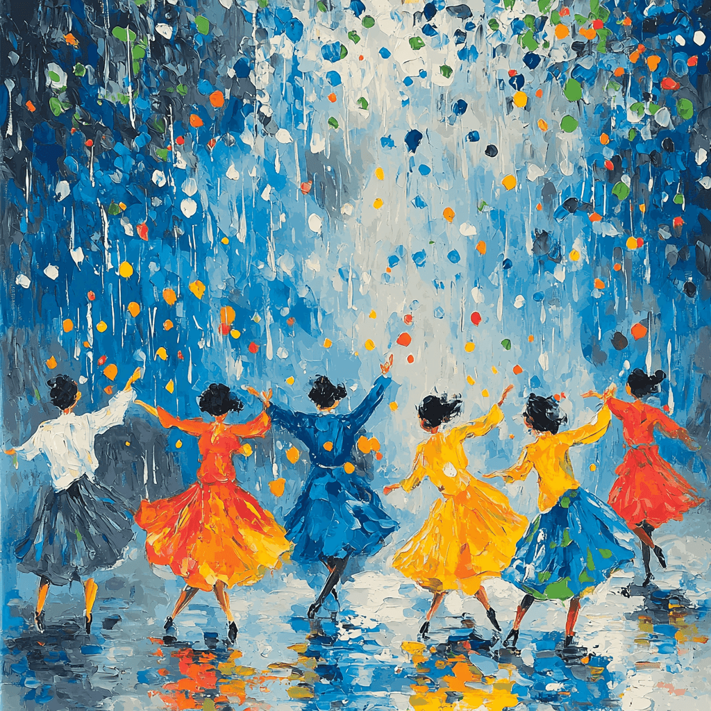 Renoir Inspired Dancing in the Rain - DIY Painting By Numbers Kit