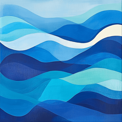 Pollock Inspired Abstract Ocean Symphony Painting Number Kit