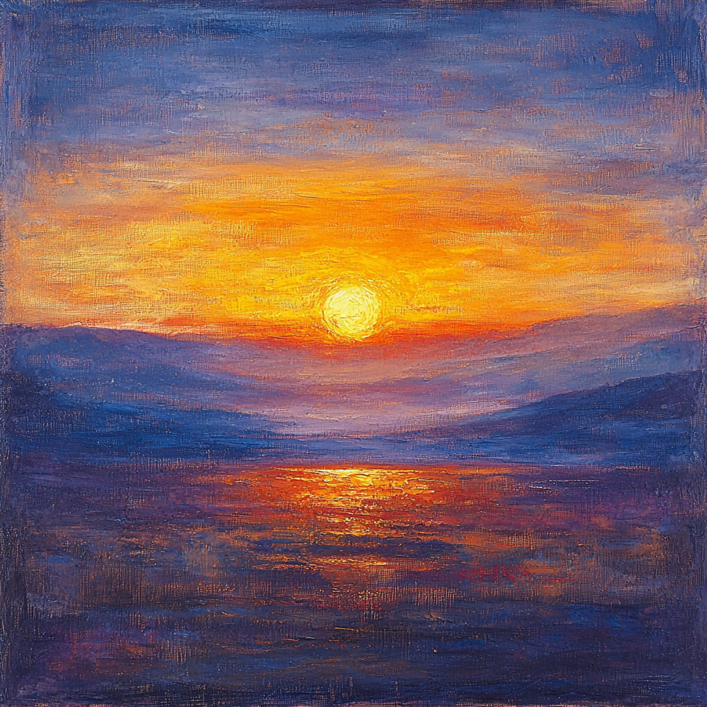 J.M.W. Turner Inspired Sunset Horizon Paint By Numbers Art