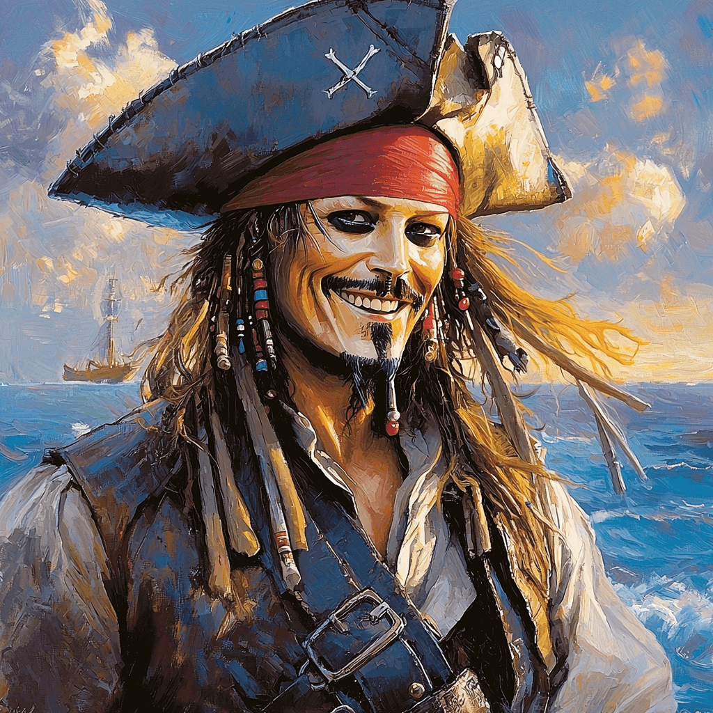 Johnny Depp: The Enigmatic Pirate's Voyage Paint By Number