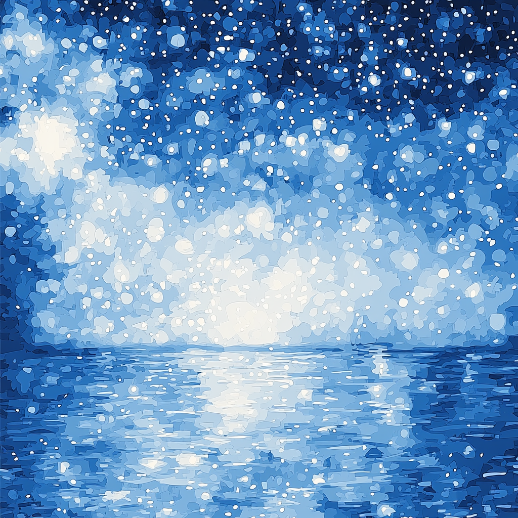 Georges Seurat Inspired Starlit Reverberations Paint By Color