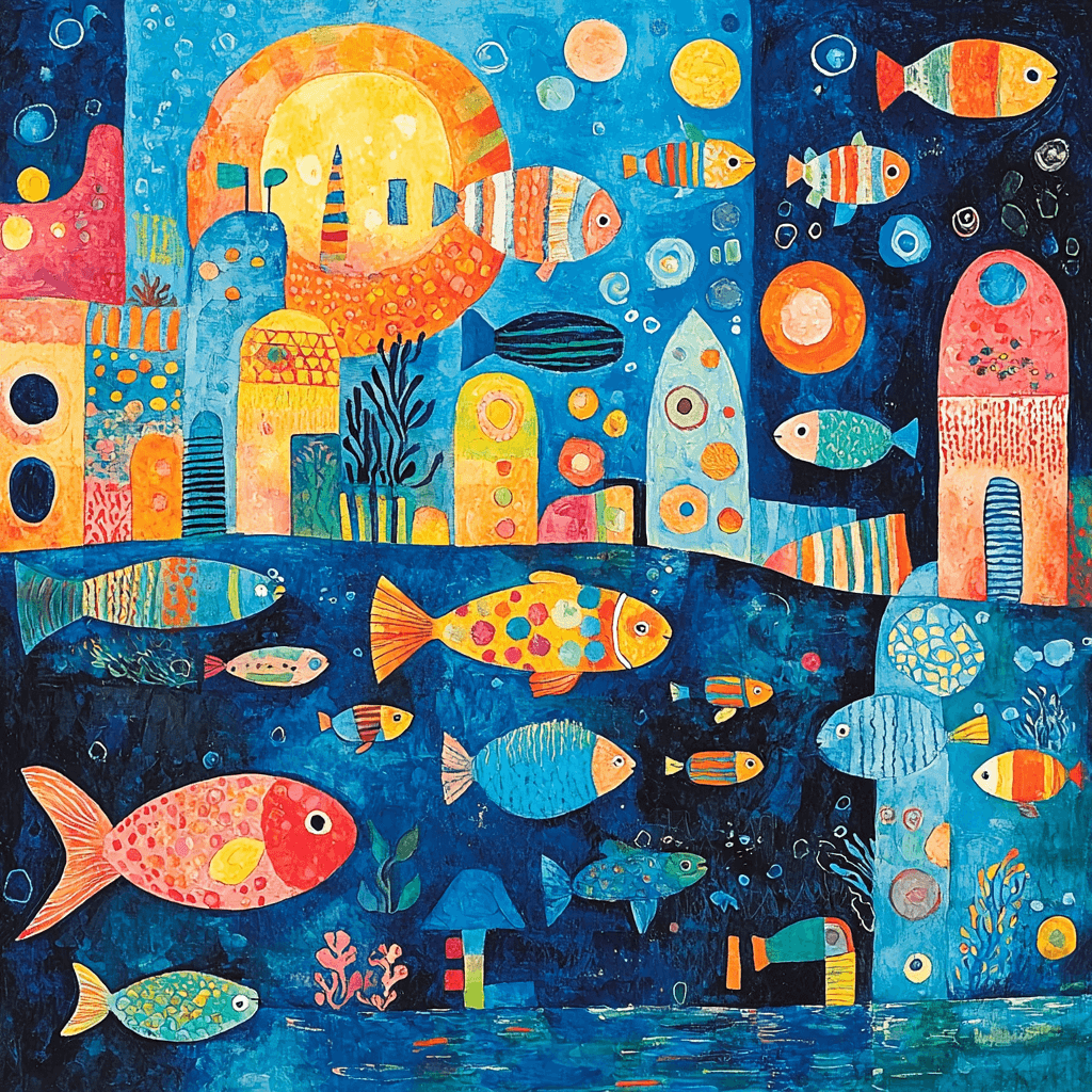 Paul Klee Inspired Funky Fish Numbered Painting Kits