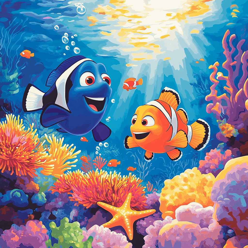 Dory And Nemo’s Coral Playground Painting by numbers kit