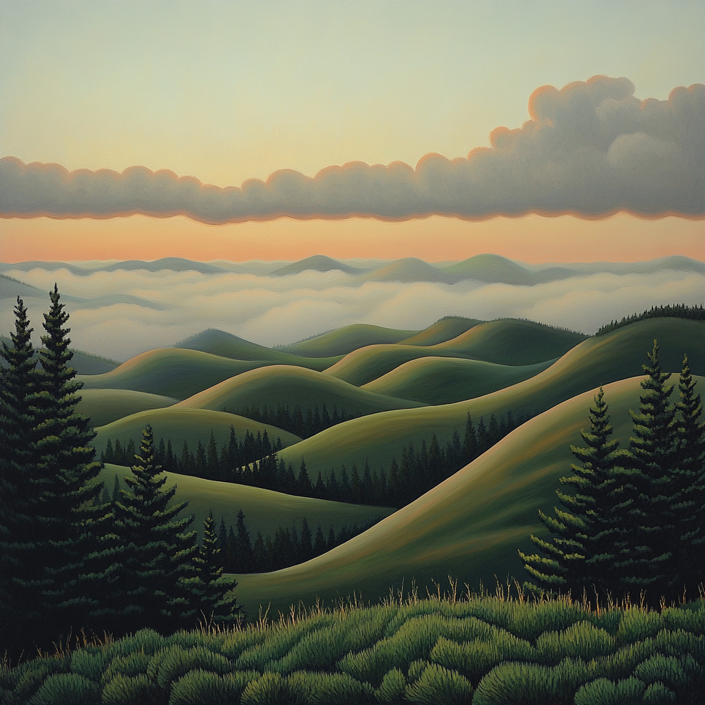 J. E. H. MacDonald Inspired Misty Morning Over Algoma Hills Painting by numbers kit