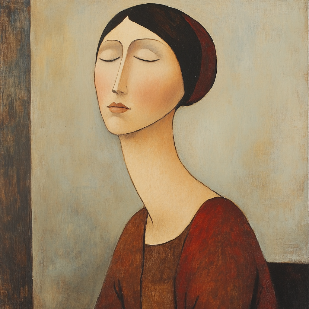 Amedeo Modigliani Inspired Graceful Lady paint by number