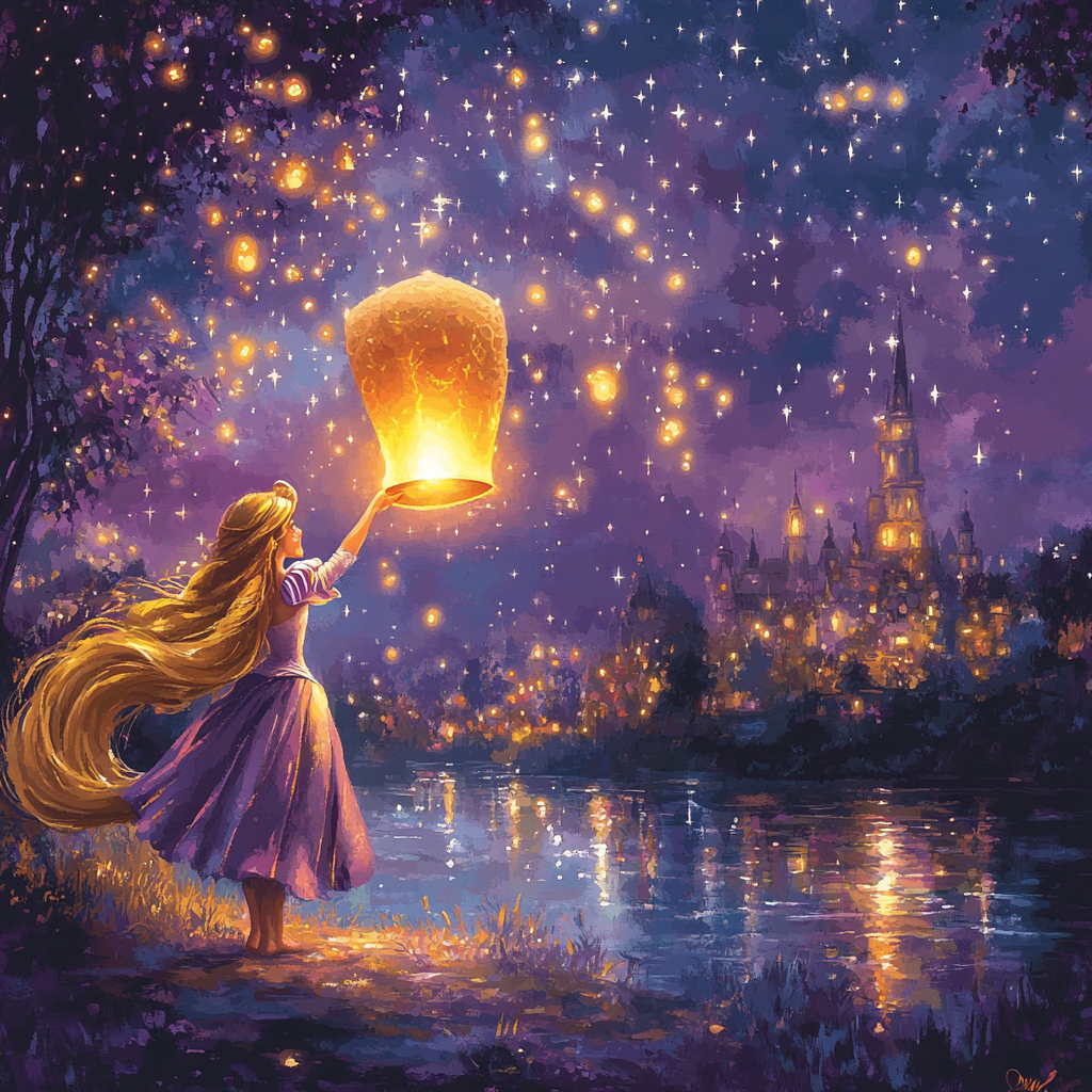 Rapunzel’s Lantern Festival Night Number painting