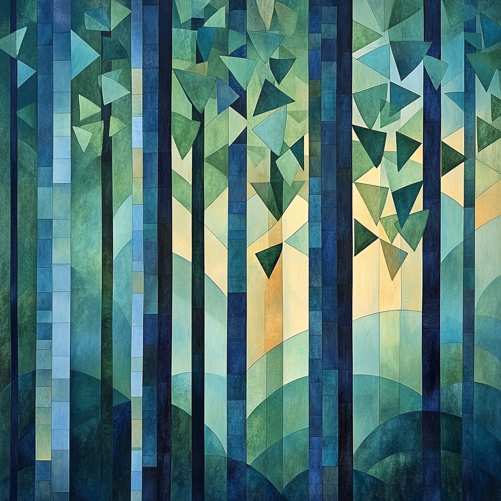 Pablo Picasso Inspired Angular Forest Abstraction Painting by numbers kit