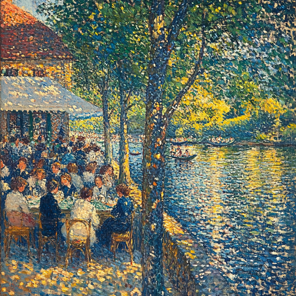Georges Seurat Inspired Riverside Picnic Painting by numbers kit