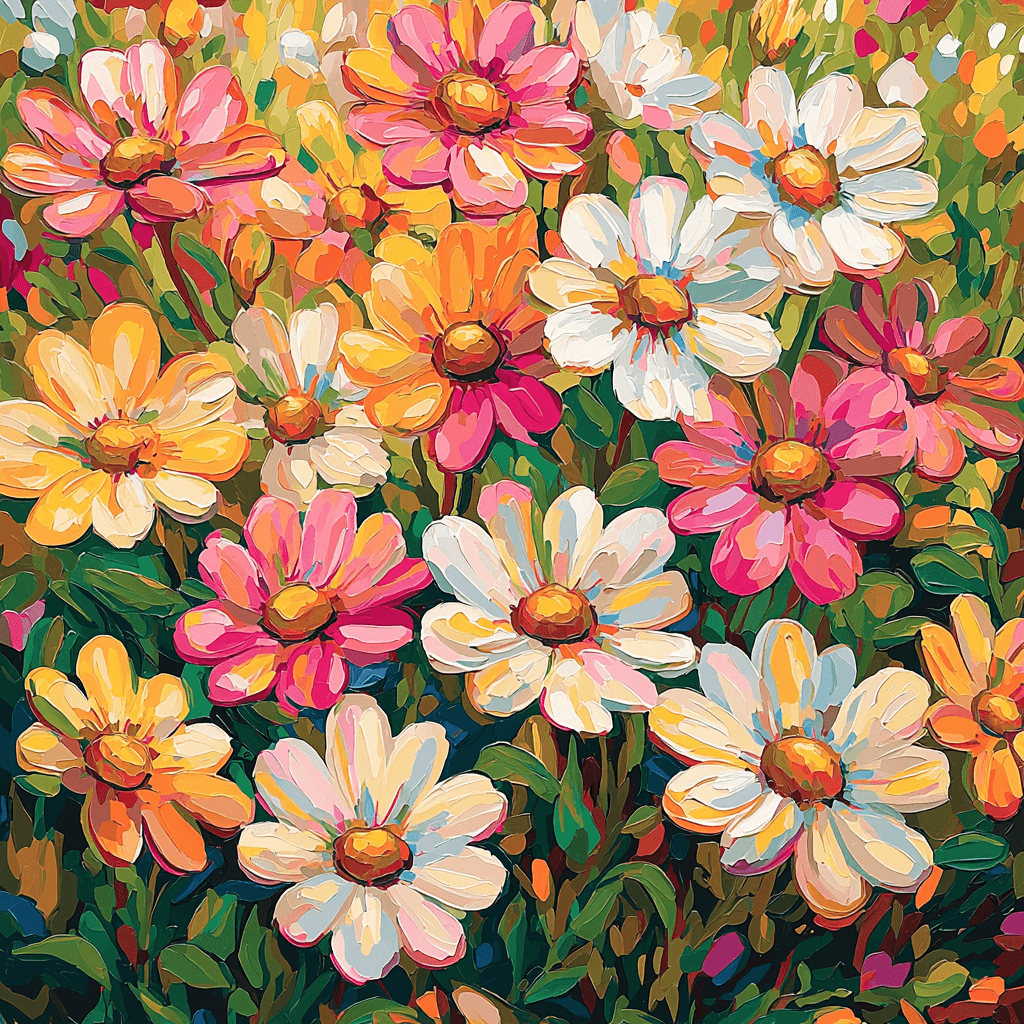 Van Gogh Inspired Joyful Blooms In Motion Number Painting