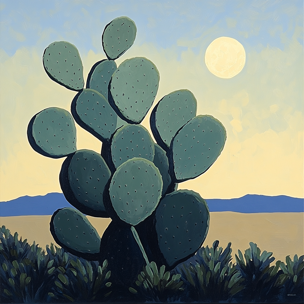 Georgia OKeeffe Inspired Moonlit Cactus Painting by numbers kit