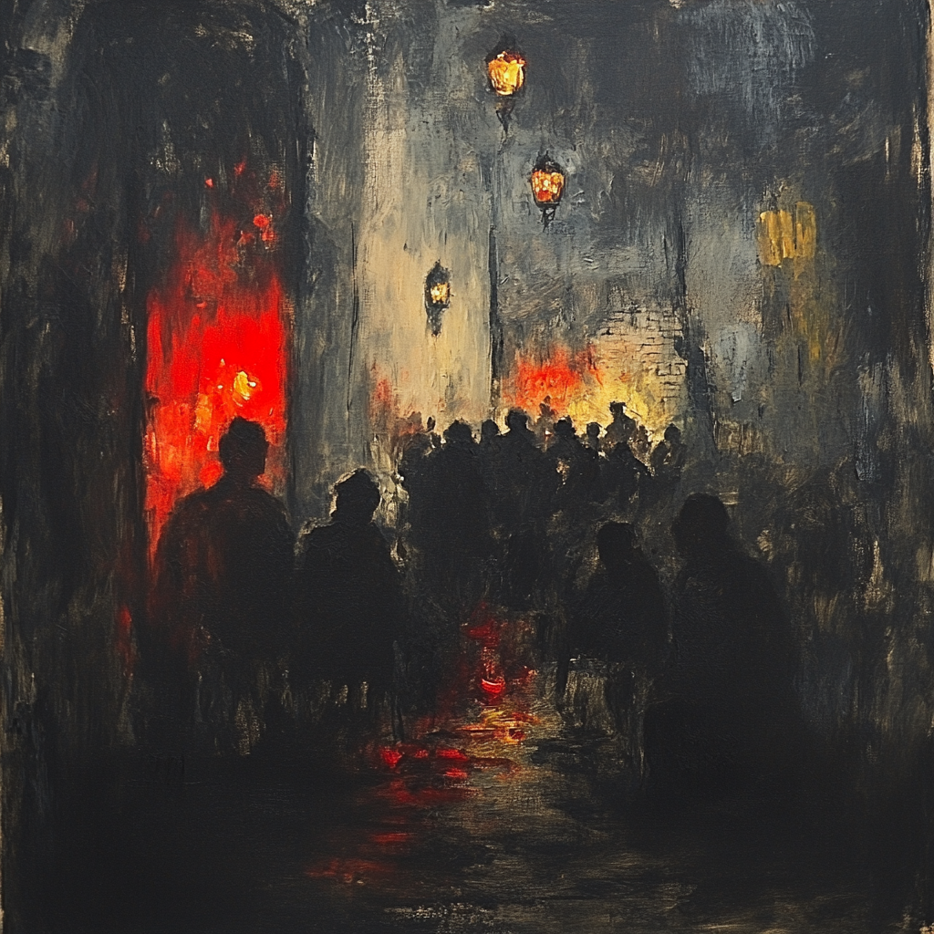 Goya Inspired Night Watch Number painting