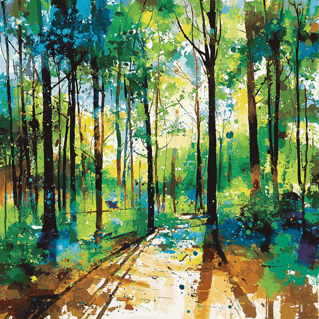 Jackson Pollock Inspired Abstract Woodland Symphony Number Painting
