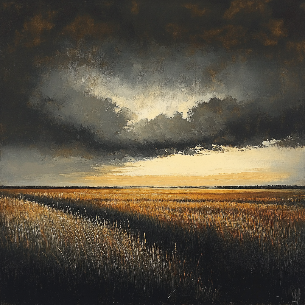 Rembrandt Inspired Twilight Field With Luminous Horizon Paint by numbers kits