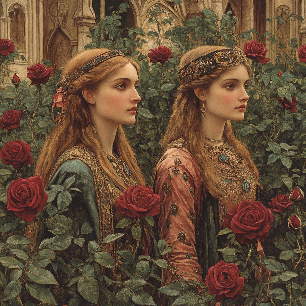 Dante Gabriel Rossetti Inspired Rose Garden Paint by numbers art