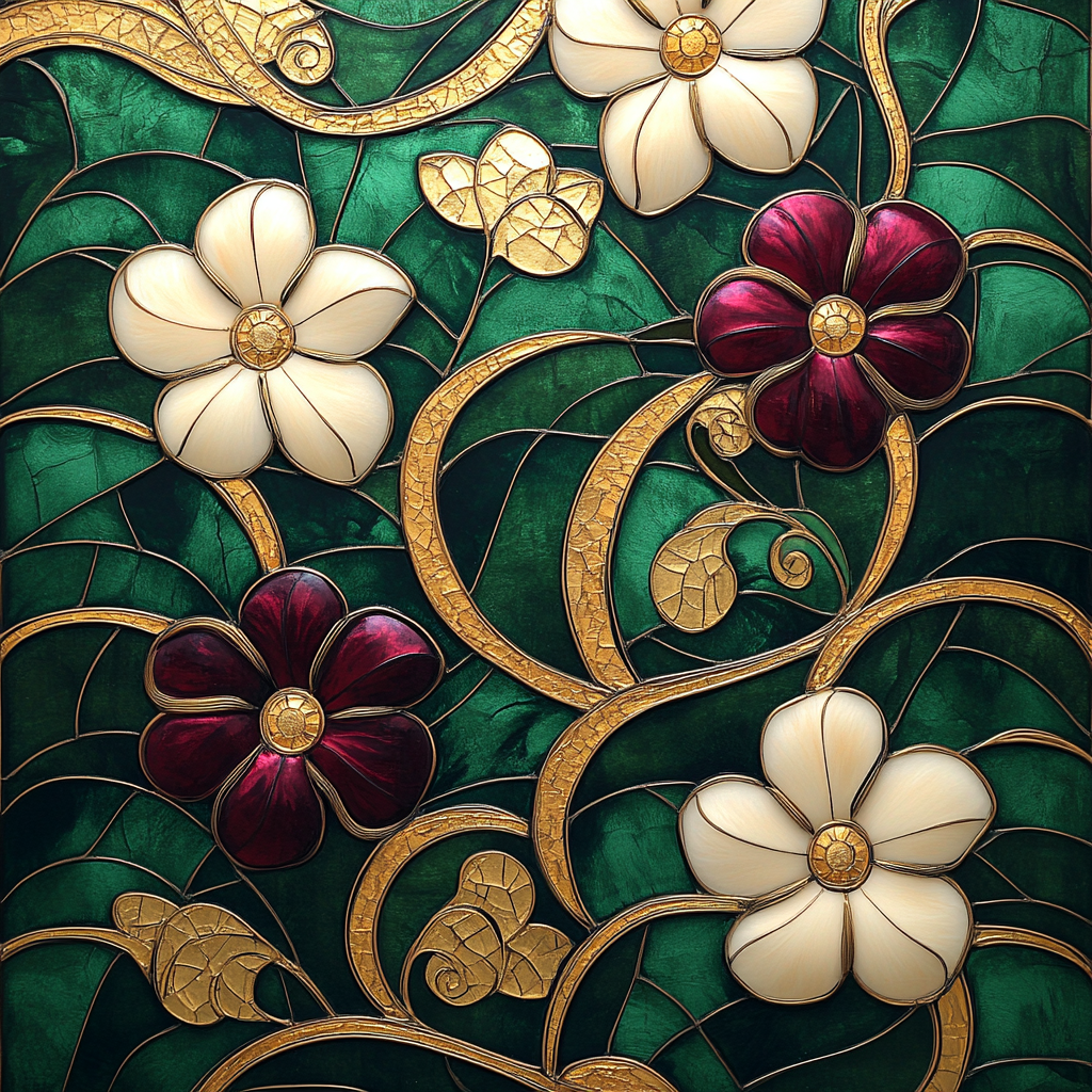 Gustav Klimt Inspired Floral Tapestry Number painting