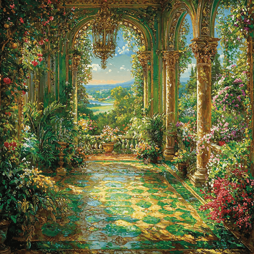 Baroque Style Inspired Inspired Opulent Garden Reverie Number Painting