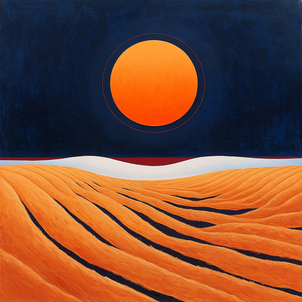 Edvard Munch Inspired Dying Sun Over Trembling Plains Painting by numbers kit