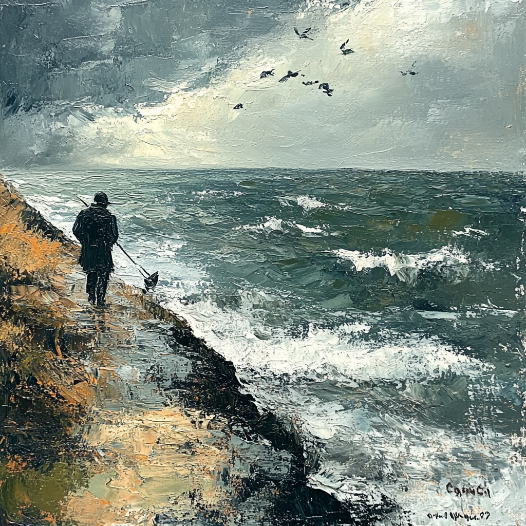 Winslow Homer Inspired Coastal Fisherman Paint by numbers art