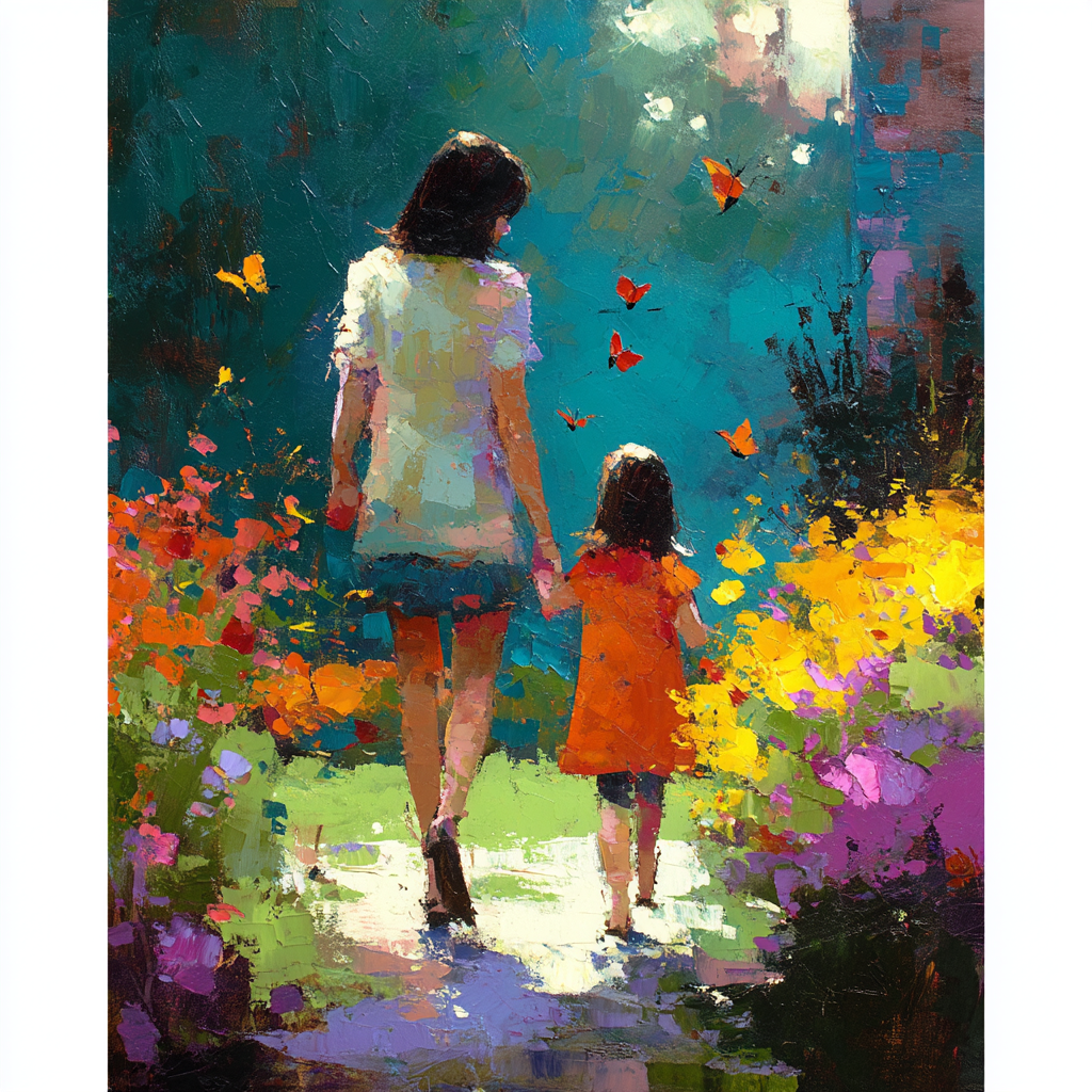 Whimsical Garden Stroll Painting Number Kit