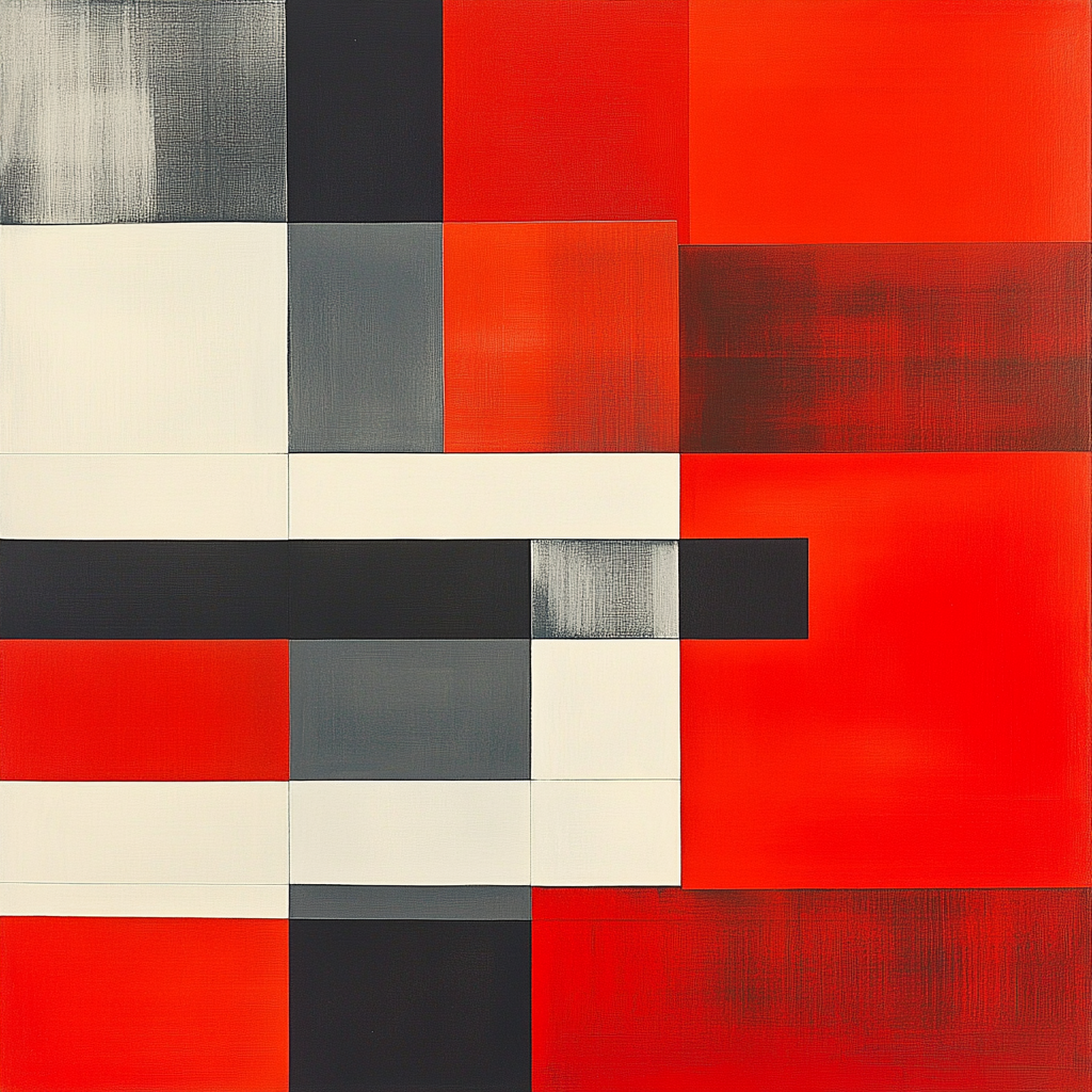 Kazimir Malevich Inspired Red Square Echoes Number painting