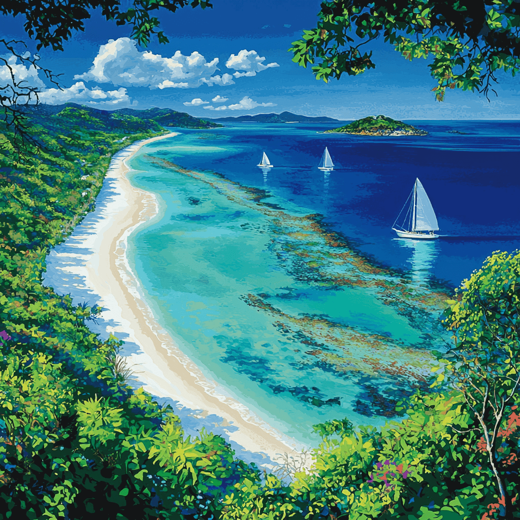 Whitsunday Islands - Australia Number Painting