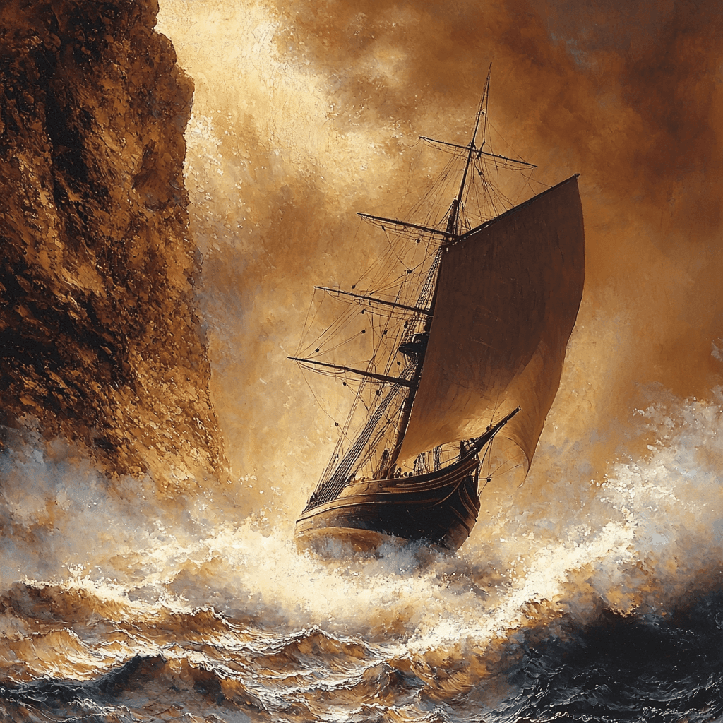 Caspar David Friedrich Inspired Historic Ship Sailing Paint By Numbers Kits