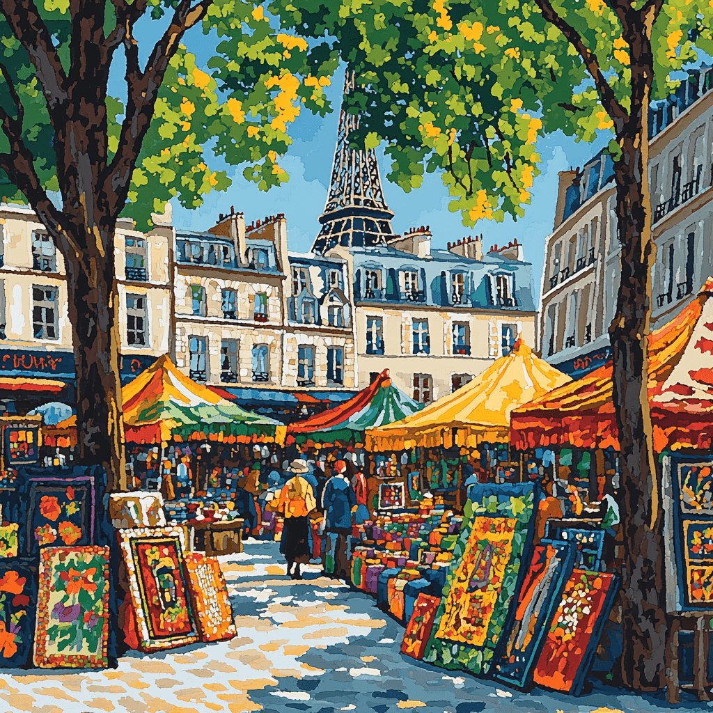 Artisan Market Of Montmartre Paint By Numbers