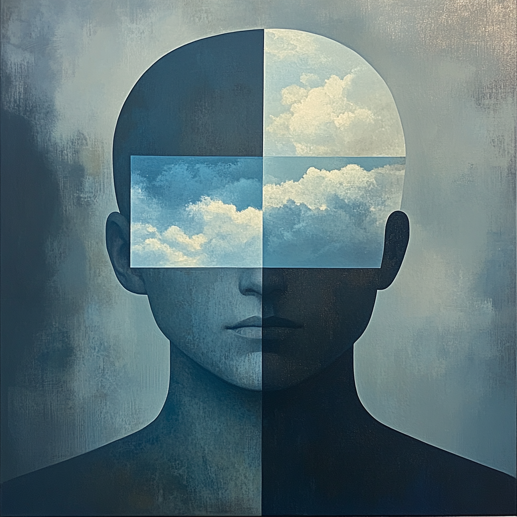 René Magritte Inspired Window Face paint by number