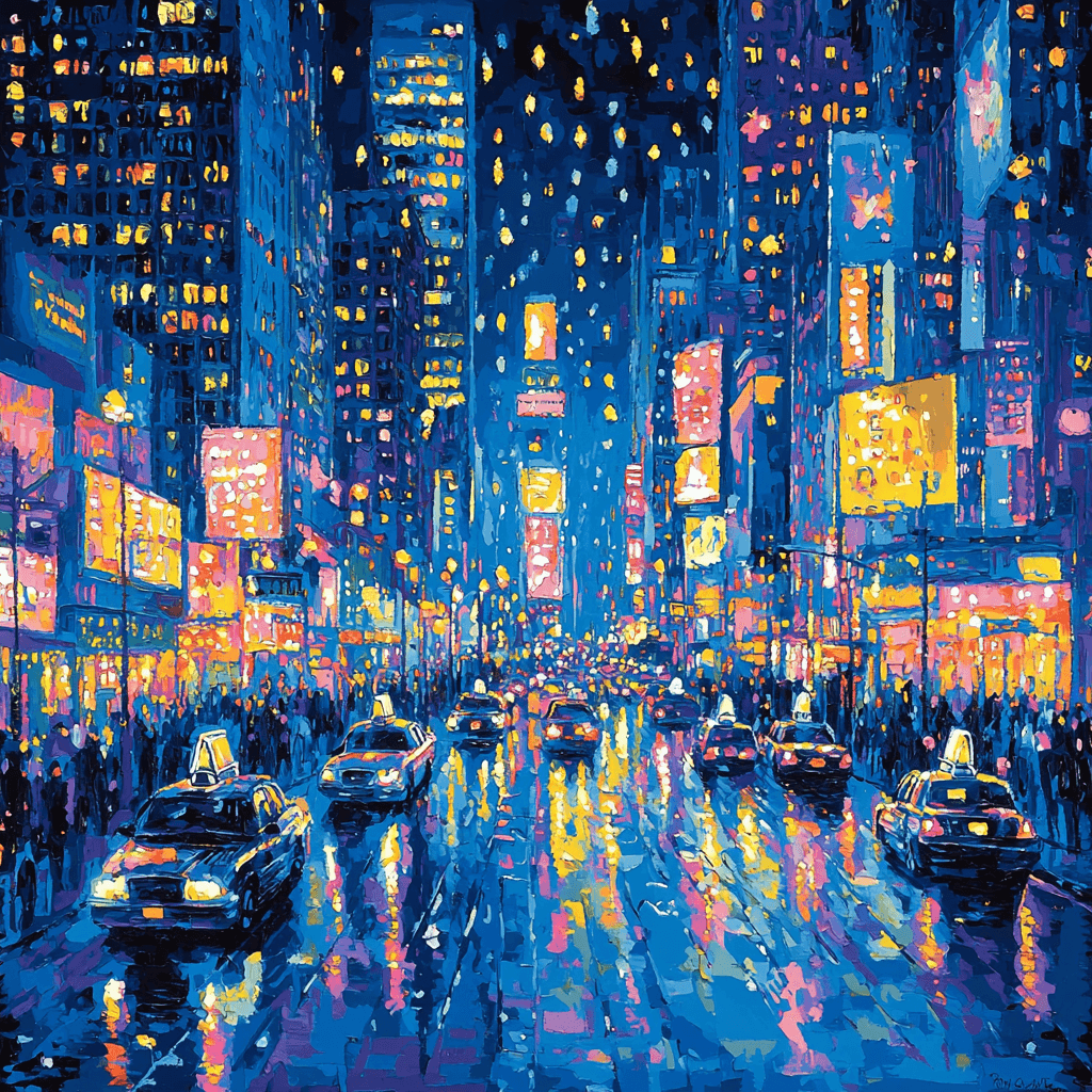 Edward Hopper Inspired Festive City Lights Painting Number Kit