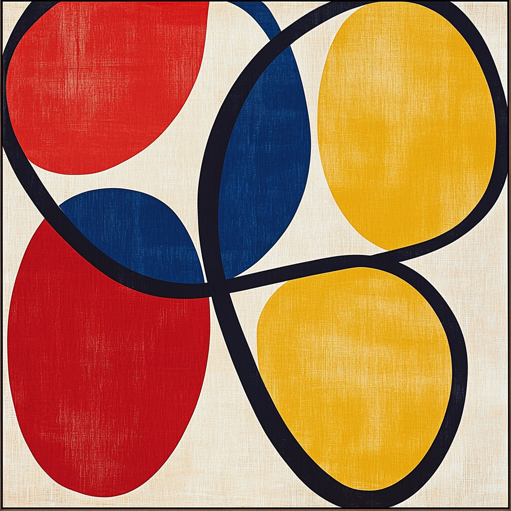 Joan Miró Inspired Playful Shapes Number Painting