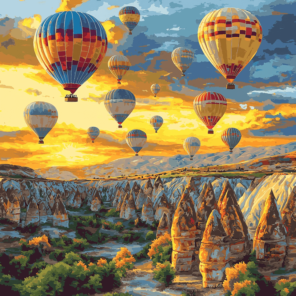 Cappadocia Hot Air Balloon Paint By Color