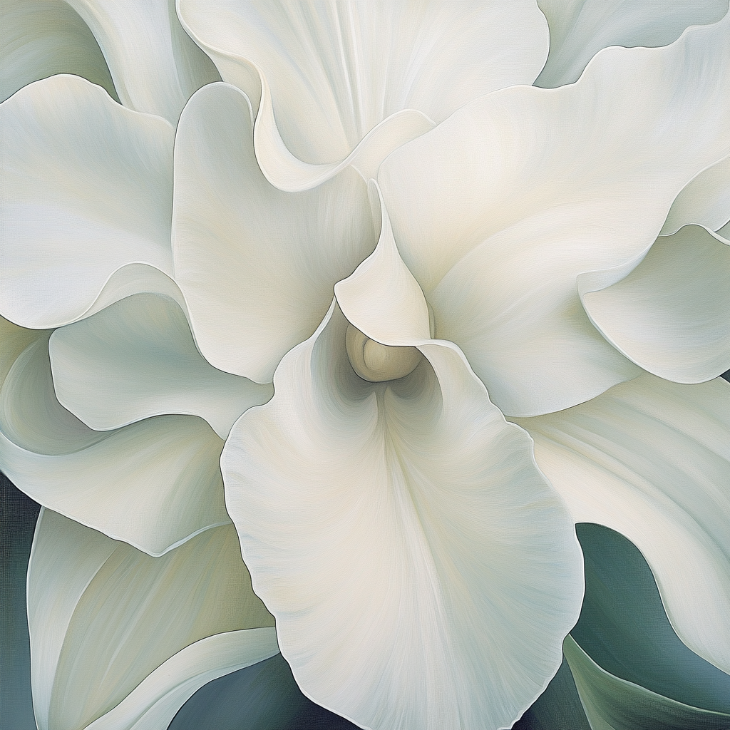 Georgia O’Keeffe Inspired White Orchid Close-up Paint by numbers art
