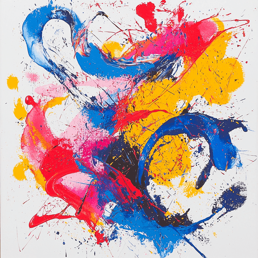 Jackson Pollock Inspired Whirling Colors Paint By Numbers Art